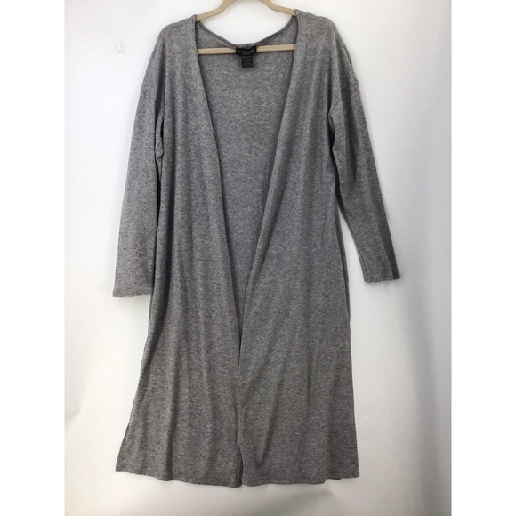 See You Monday Duster Cardigan Open Front Deep Side Vents - Picture 2 of 12